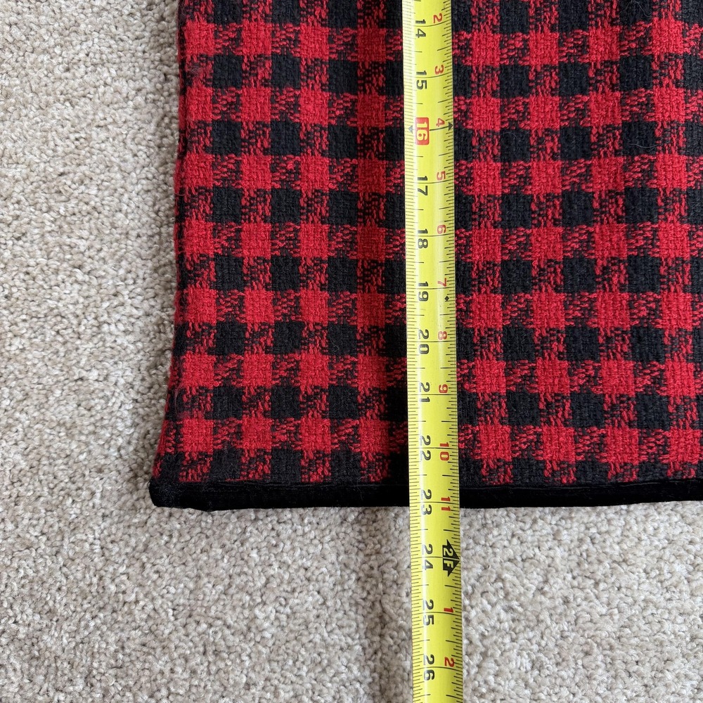 Ms. Lee Vest Womens Large Red Black Check Tweed Button Front Floral Yoke Lined - Picture 5 of 6